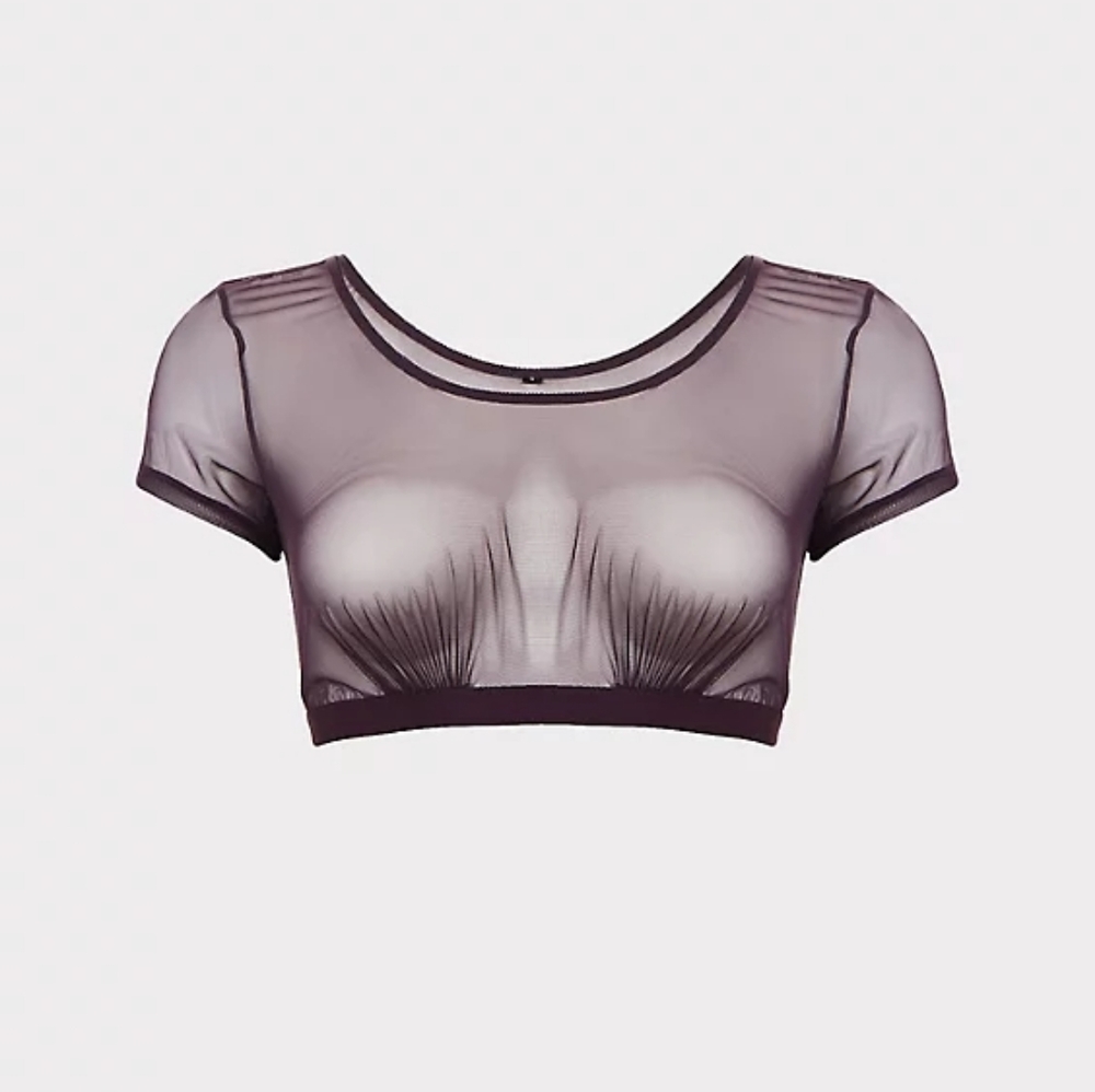 Torrid purple mesh under-it-all crop top